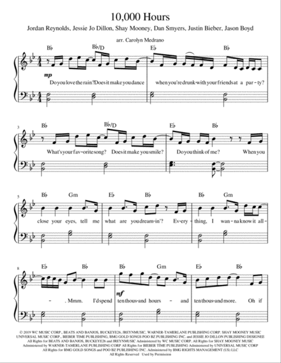 10,000 Hours Voice scores gallery preview page 1