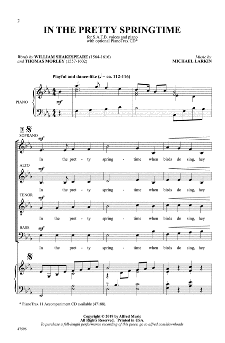 In the Pretty Springtime Choir scores gallery preview page 1