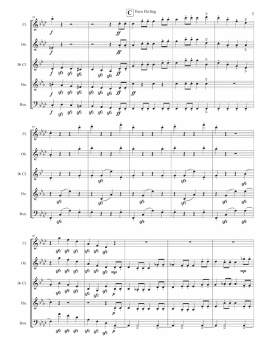 Hans Heiling Overture Opus 80 Woodwind Quintet scores gallery preview page 5