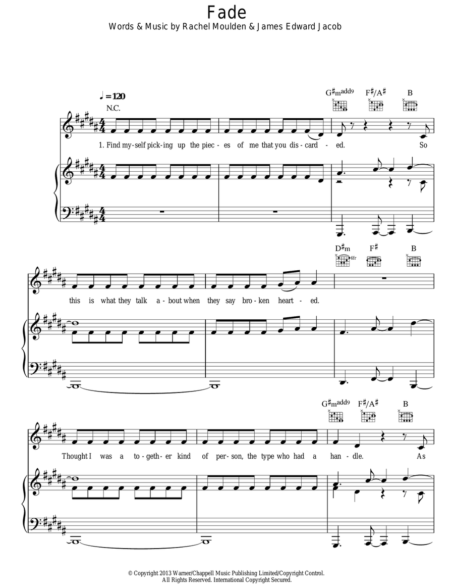 Fade Acoustic Guitar scores gallery preview page 1