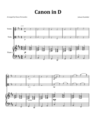 Canon by Pachelbel - Violin and Viola Duet with Piano