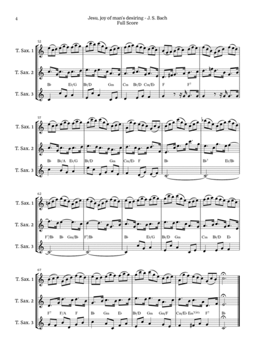 Jesu, Joy of Man’s Desiring for Tenor Saxophone Trio by Bach BWV 147 image number null