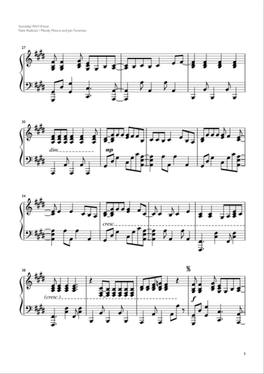 Someday We'll Know Someday We'll Know Piano Solo scores gallery preview page 3