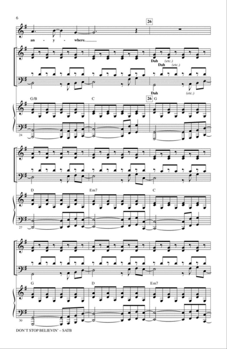 Don't Stop Believin' (arr. Roger Emerson) 4-Part scores gallery preview page 5