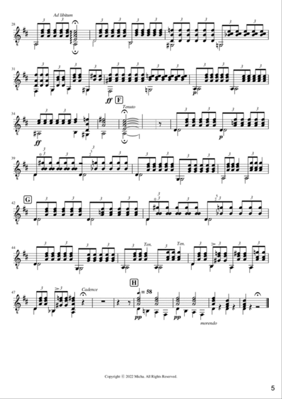 Cantabile By Paganini For Flute With Guitar or Piano Flute Solo scores gallery preview page 5
