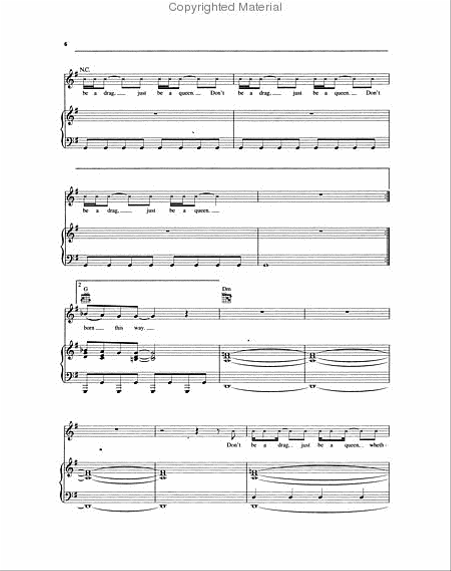 Born This Way Piano, Vocal, Guitar scores gallery preview page 3