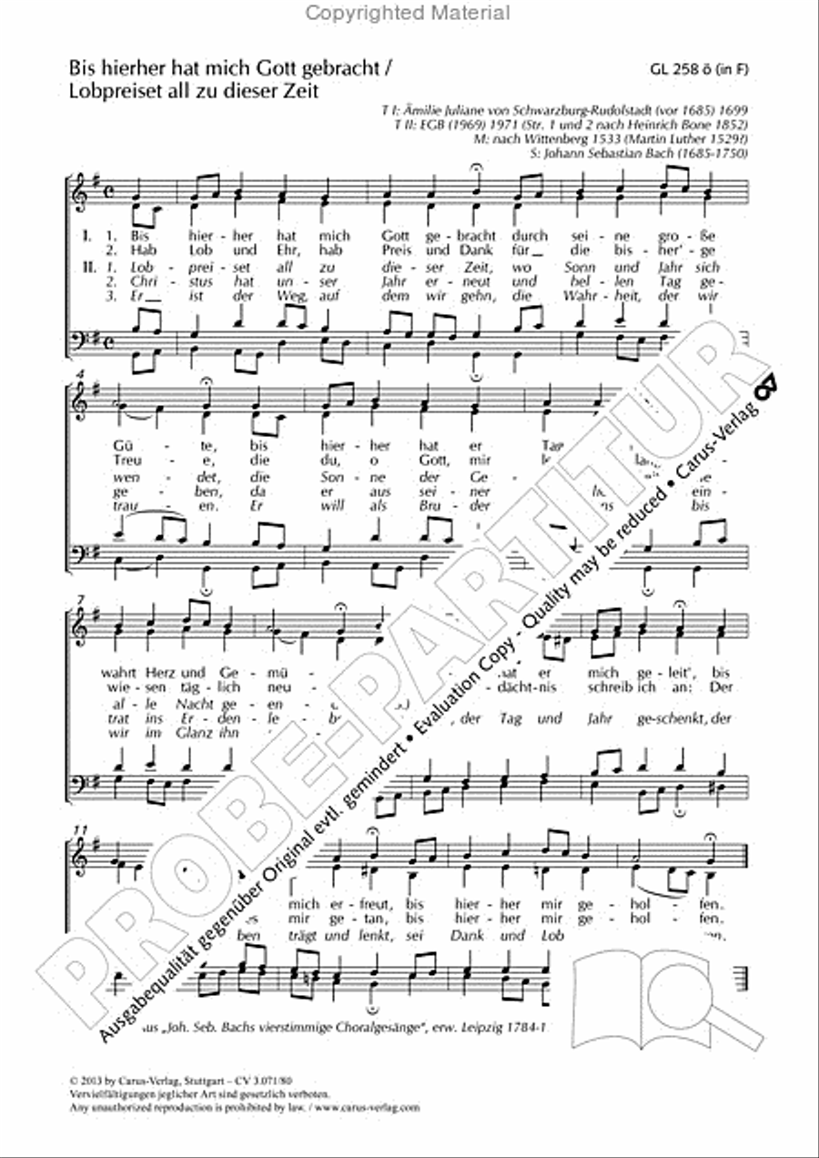 Bis hierher hat mich Gott gebracht by Johann Sebastian Bach 4-Part - Sheet Music page 2