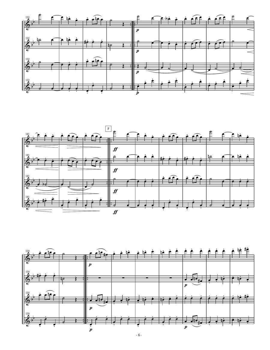 Dvorak Slavonic Dance #8 for Flute Quartet Flute Quartet scores gallery preview page 6