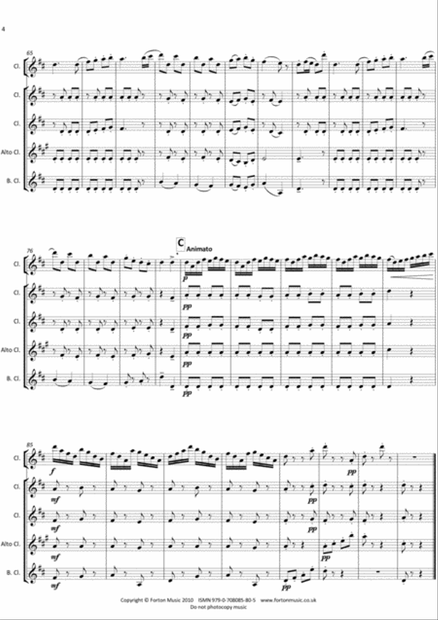 Tambourin Tambourin Clarinet Choir scores gallery preview page 4