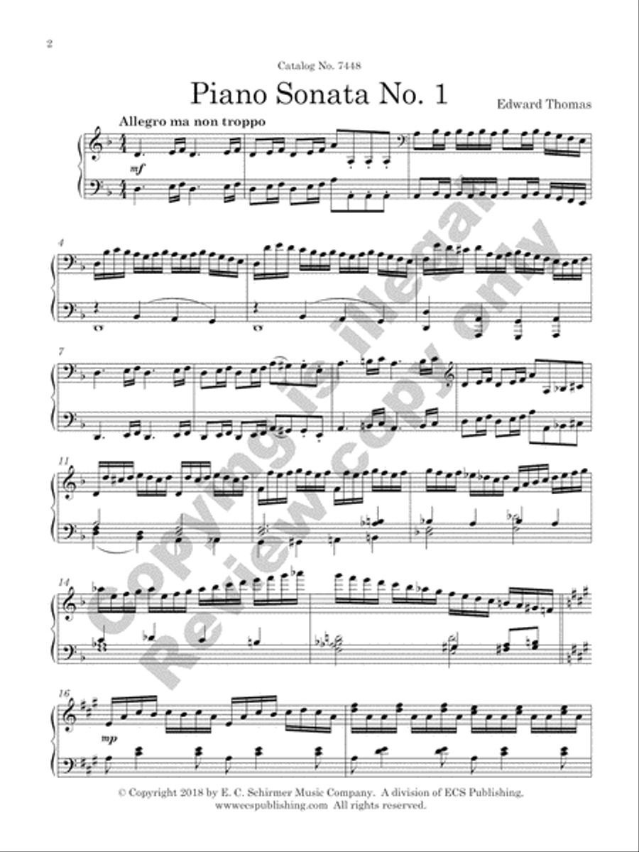 Piano Sonata No. 1 Piano Sonata No. 1 Piano Solo scores gallery preview page 3
