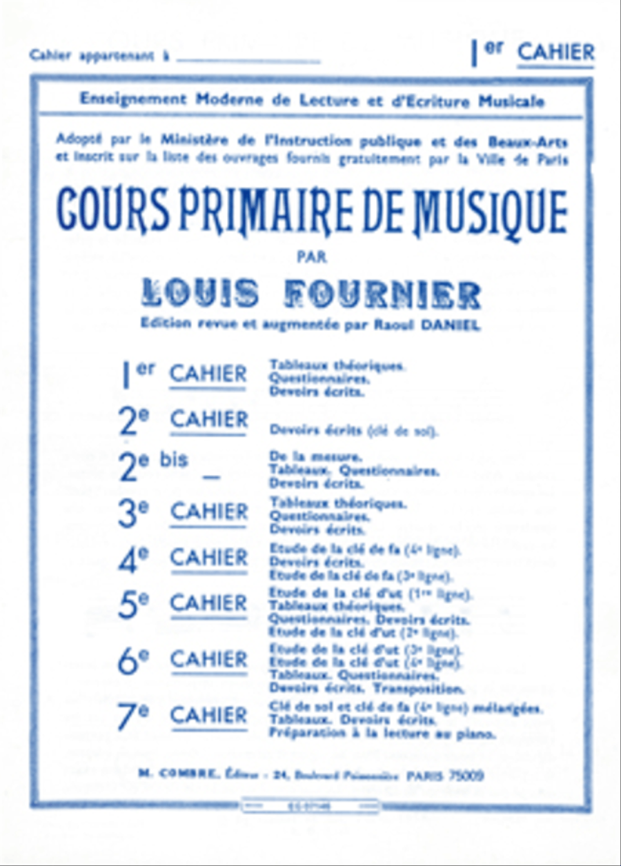 Cours primaire de musique cahier 1 Score scores gallery preview page 1