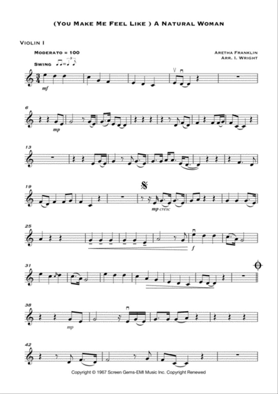 (you Make Me Feel Like) A Natural Woman String Quartet scores gallery preview page 1
