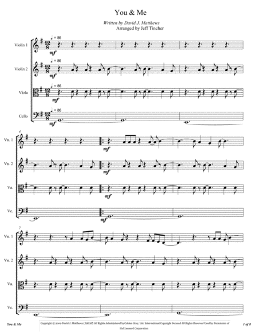 You & Me You & Me String Quartet scores gallery preview page 2