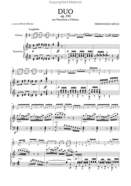 Duo Op. 150 for Piano and Guitar