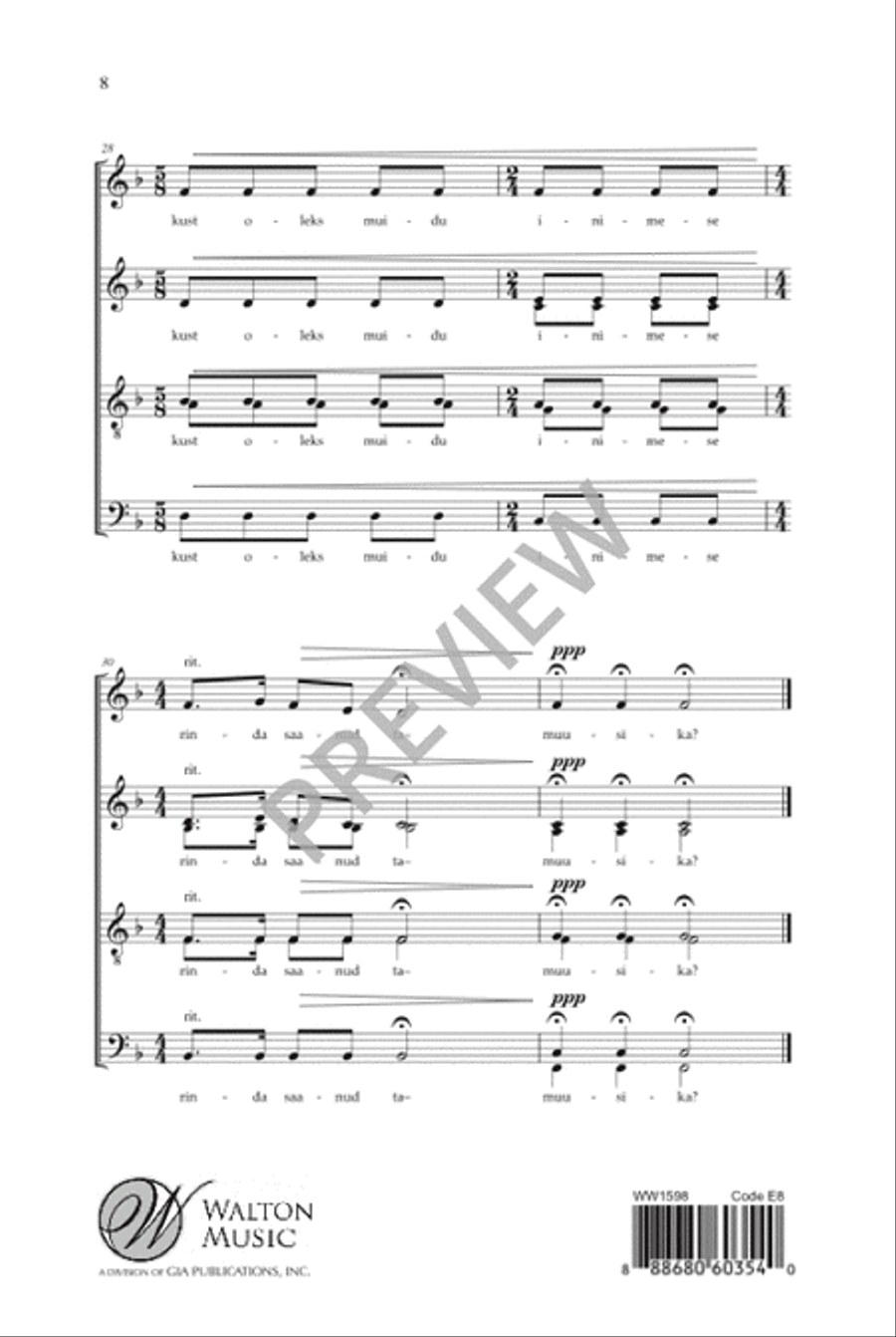 Muusika (SATB) 4-Part scores gallery preview page 9