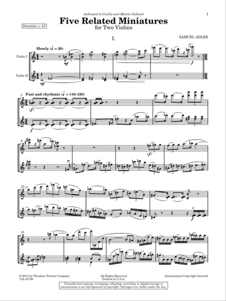 Five Related Miniatures Chamber Music scores gallery preview page 2