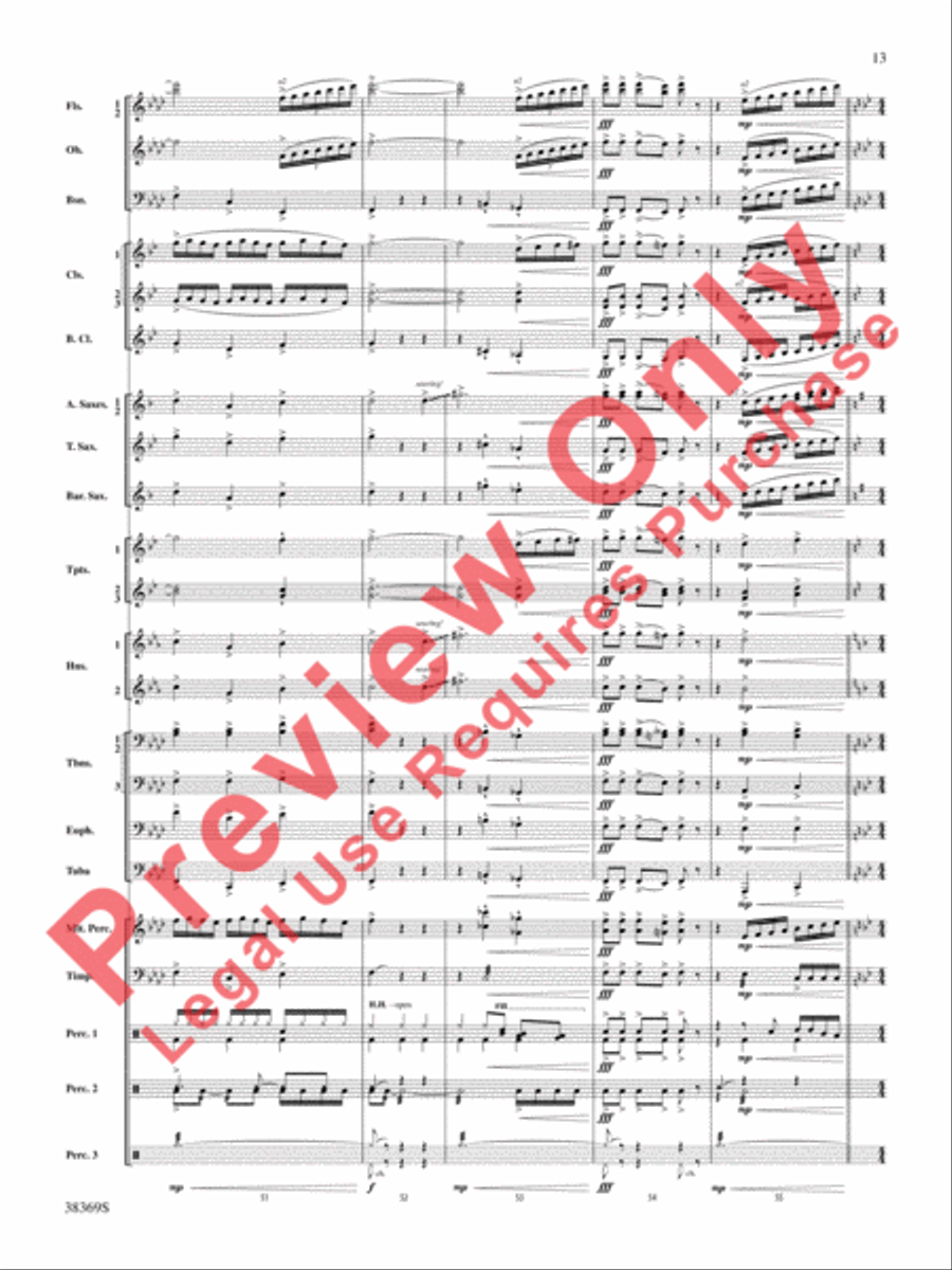 Man of La Mancha Concert Band scores gallery preview page 14