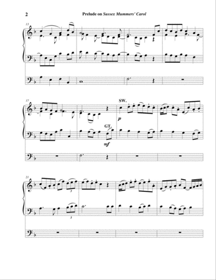 Prelude on Sussex Mummers' Carol Organ Solo scores gallery preview page 2