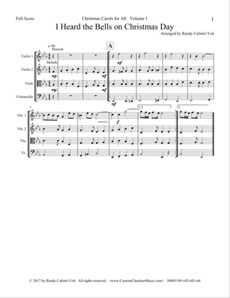 Christmas Carols for All, Volume 1 (for String Quartet) String Quartet scores gallery preview page 5