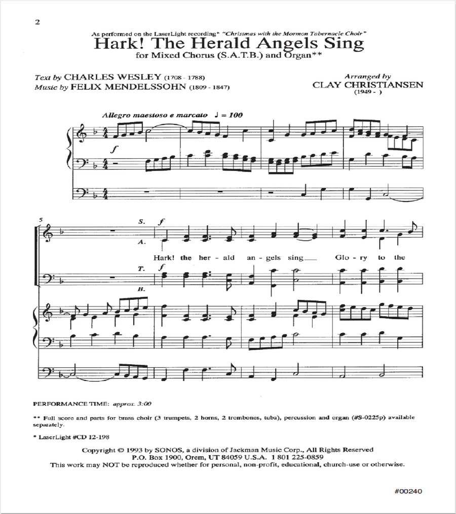 Hark! The Herald Angels Sing - SSAATTBB SSAATTBB scores gallery preview page 2