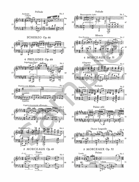 Selected Piano Works -- Préludes, Poèm by Alexander Scriabin Piano - Sheet Music