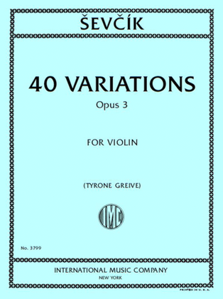 Book cover for 40 Variations, Opus 3