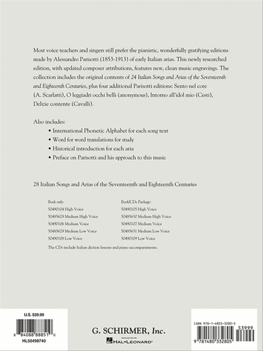 28 Italian Songs and Arias of the 17th and 18th Centuries – Complete Voice Solo scores gallery preview page 2
