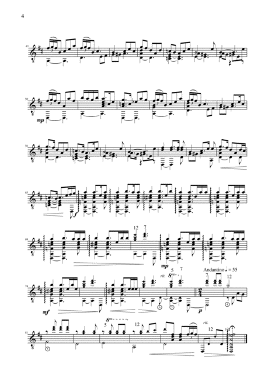 David W. Solomons, Oxford Days for solo guitar Classical Guitar scores gallery preview page 4