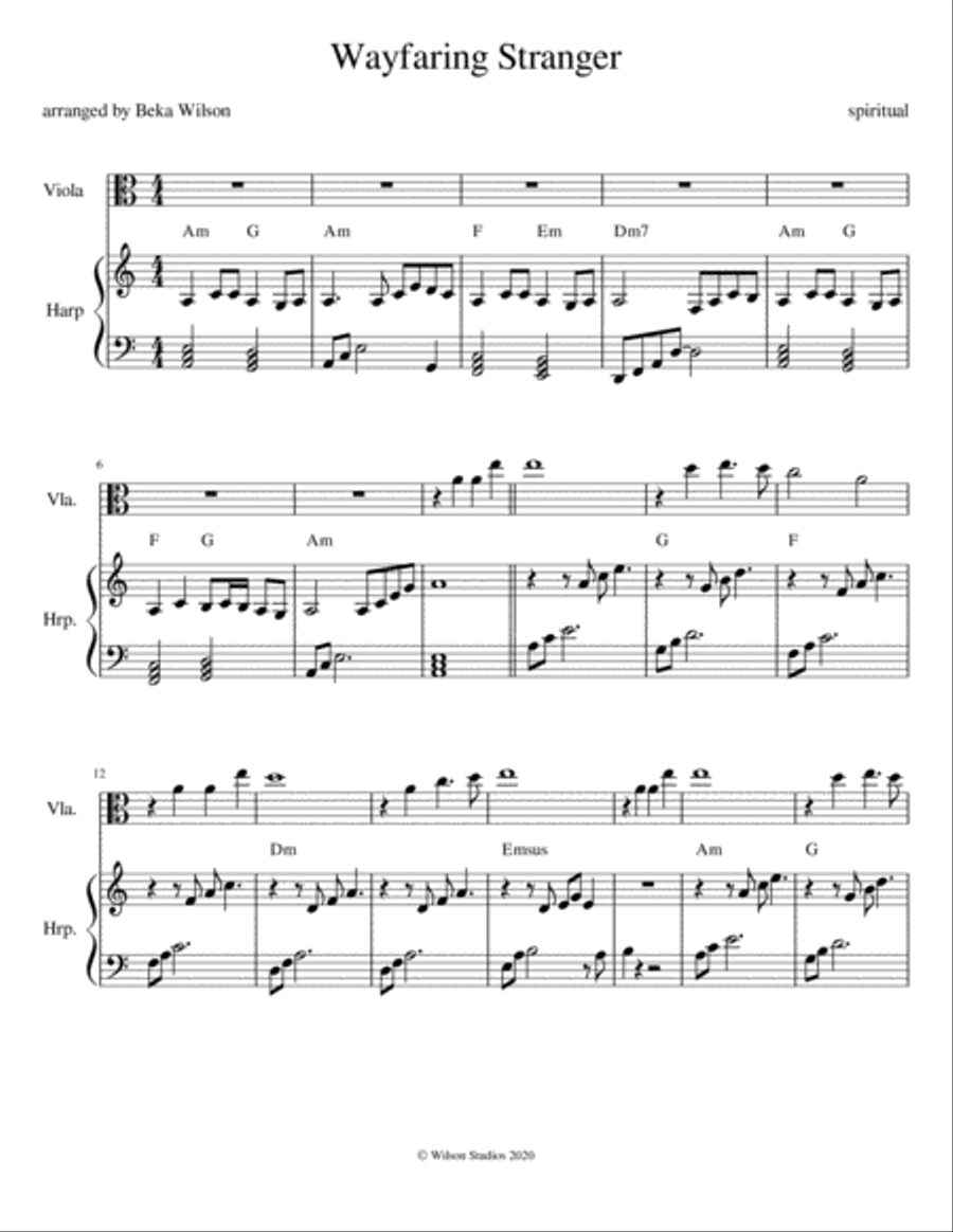 Wayfaring Stranger Small Ensemble scores gallery preview page 1