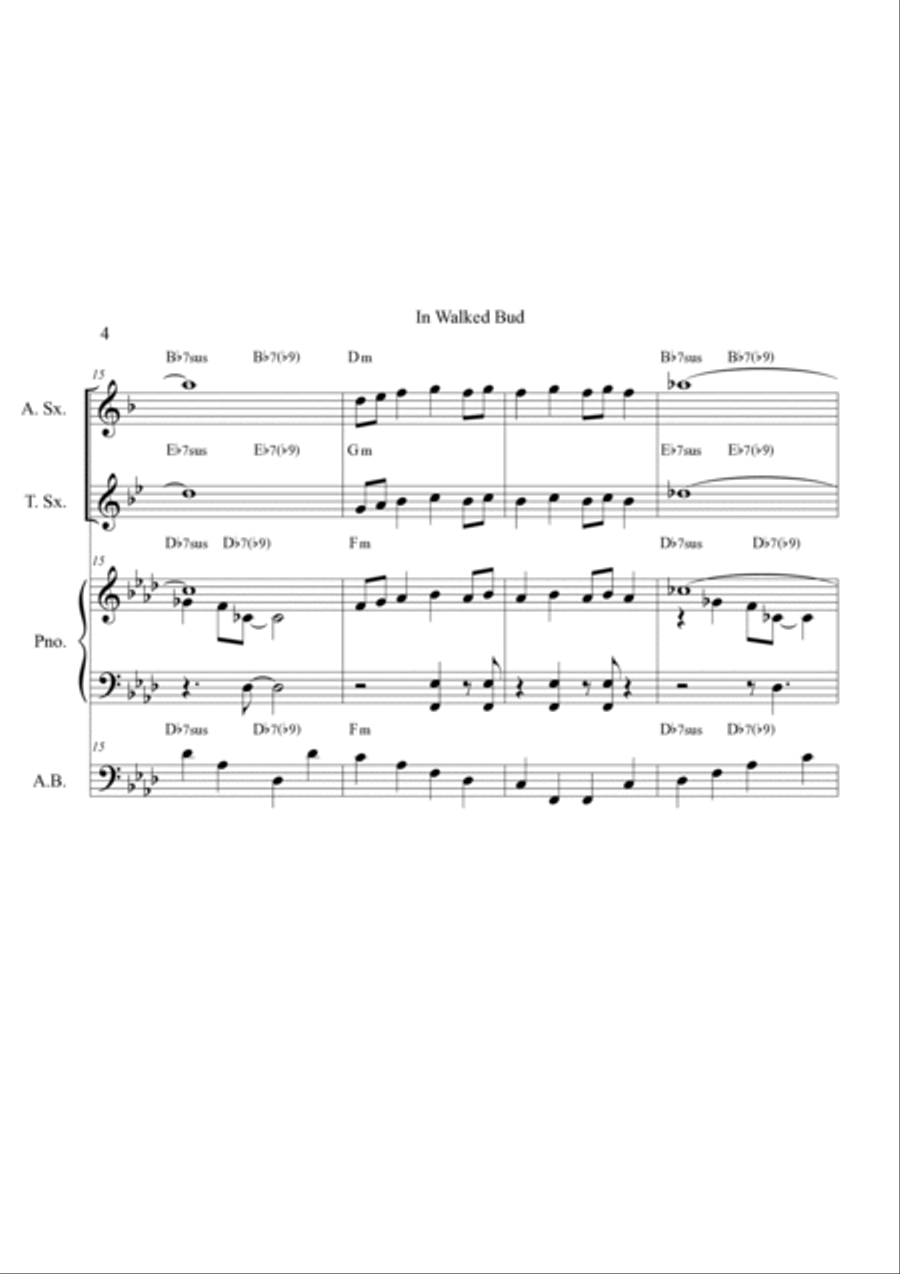 In Walked Bud Jazz Ensemble scores gallery preview page 4