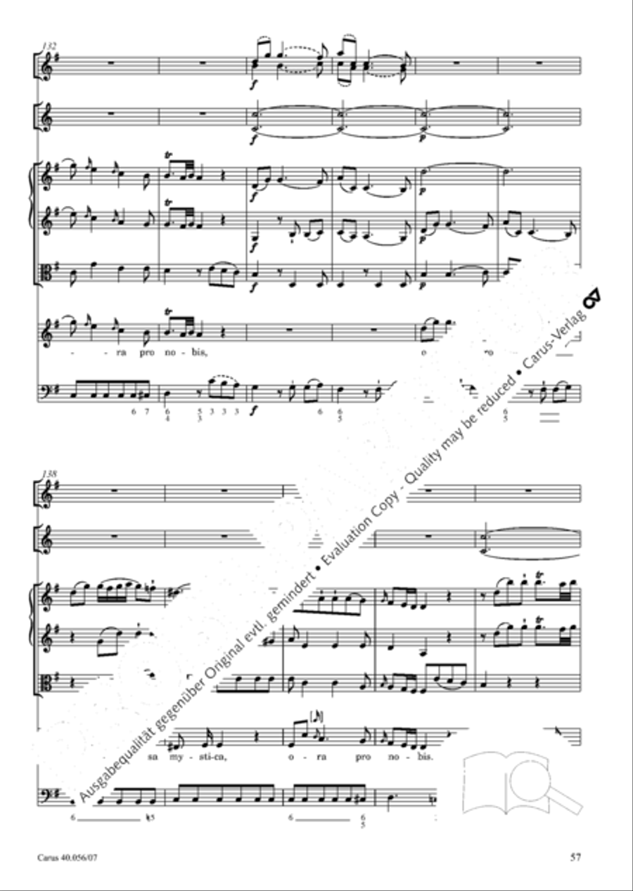 Litaniae Lauretanae in B und D Litaniae Lauretanae in B und D Orchestra scores gallery preview page 58