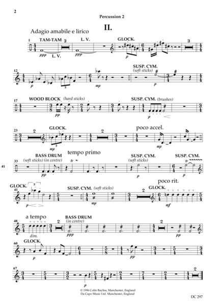 Conversation Concerto No.3 - for flute and orchestra [parts for percussion, solo flute and strings]