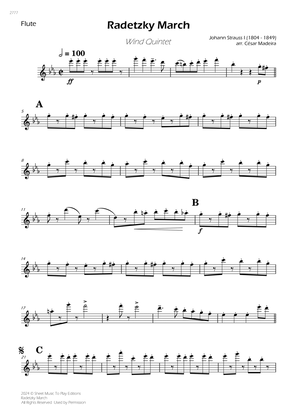 Radetzky March - Wind Quintet (Individual Parts)
