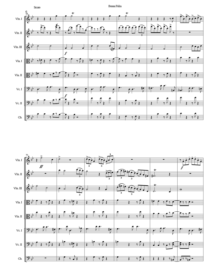 Bossa Folia for string orchestra String Orchestra scores gallery preview page 6