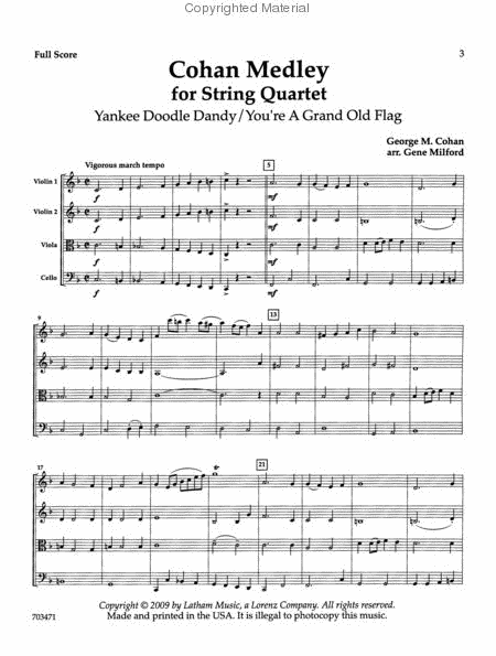 Cohan Medley for String Quartet image number null
