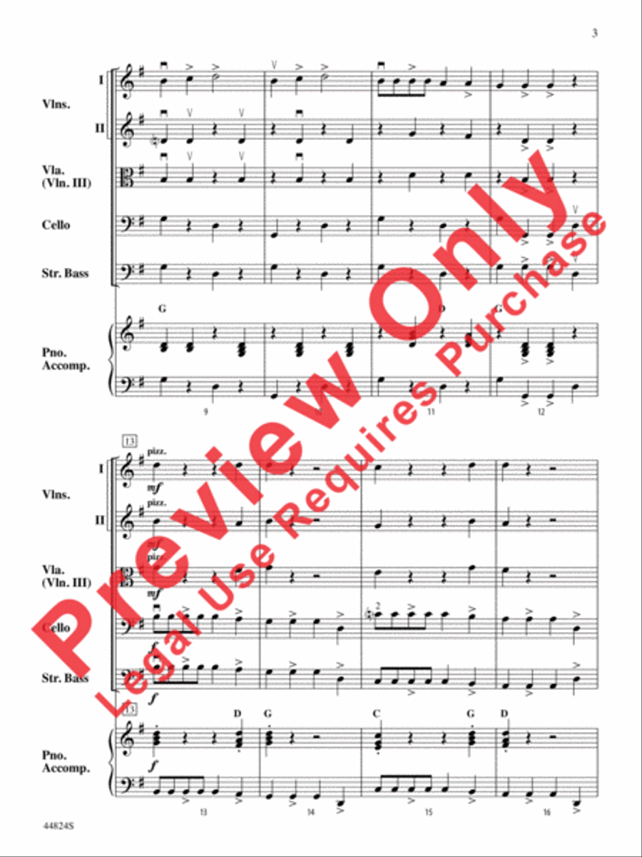 American Square Dance Set String Orchestra scores gallery preview page 14