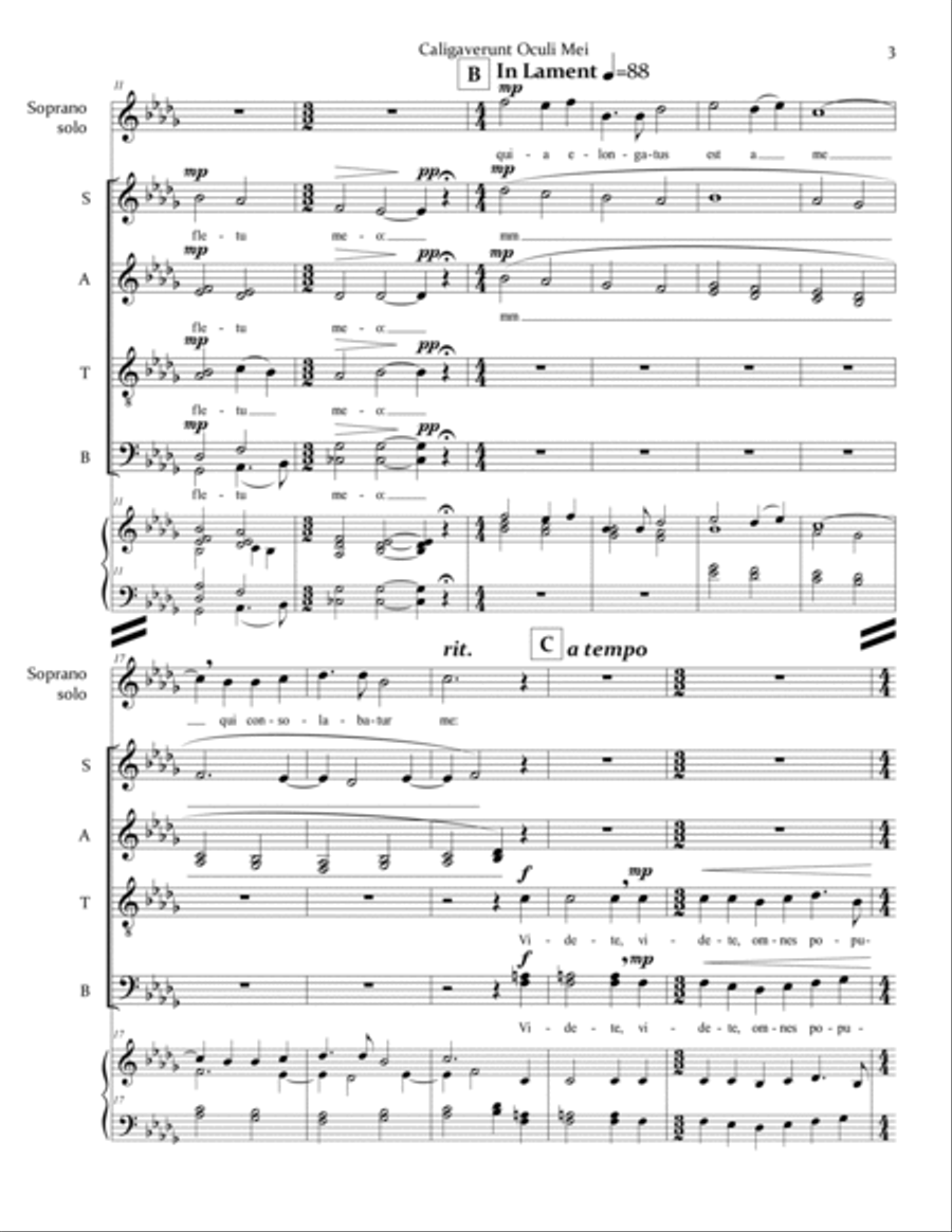 Caligaverunt Oculi Mei 4-Part scores gallery preview page 3