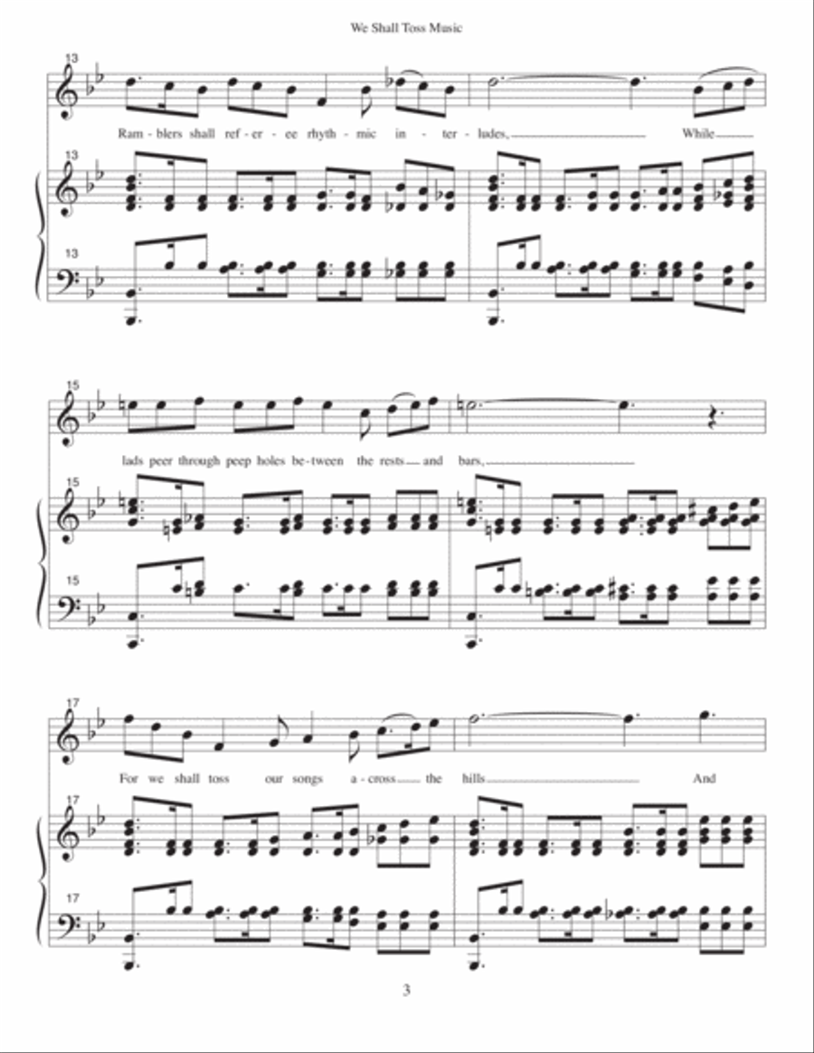 We Shall Toss Music (B-flat Major) High Voice scores gallery preview page 3