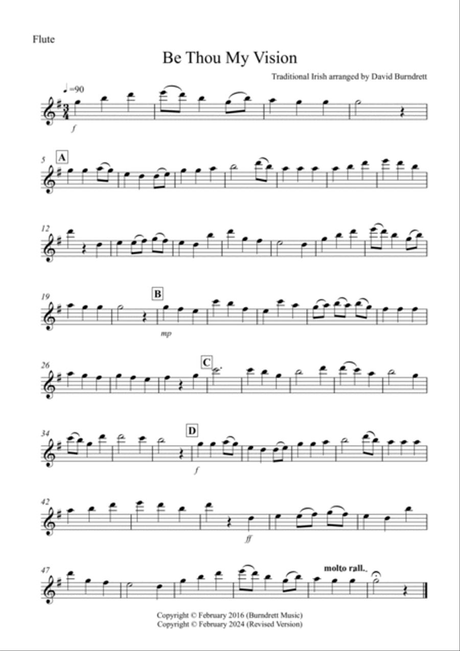 Be Thou My Vision for Flute and Cello Duet Flute scores gallery preview page 4