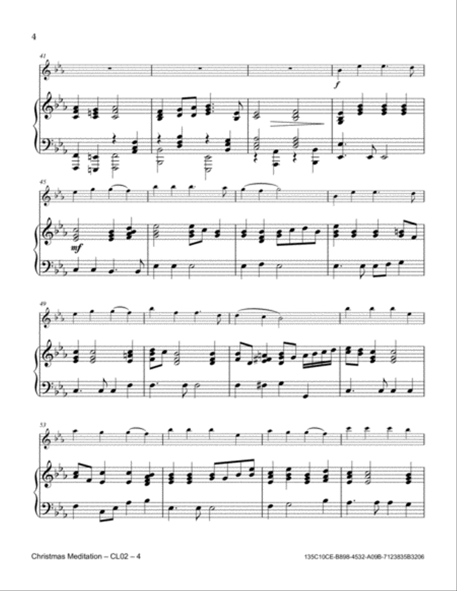 Christmas Meditation Clarinet Solo scores gallery preview page 4