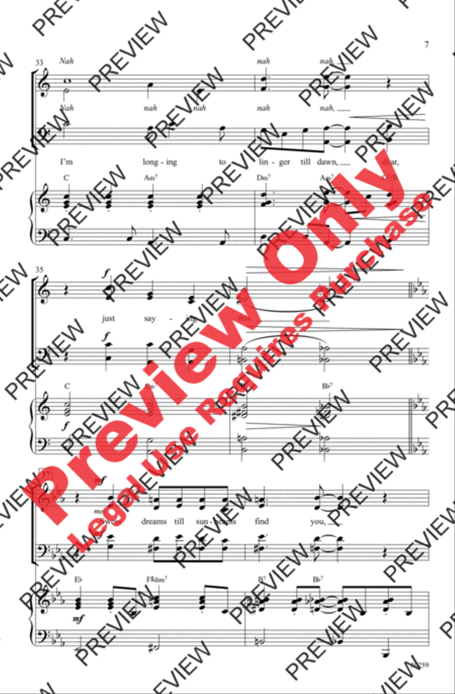 Dream a Little Dream of Me 4-Part scores gallery preview page 7