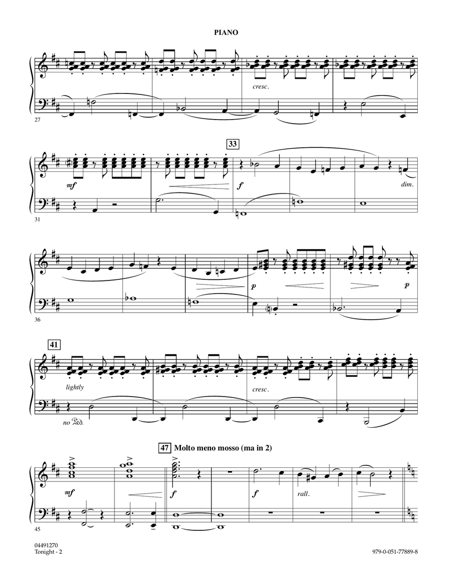 Tonight (from West Side Story) - Piano Orchestra scores gallery preview page 2