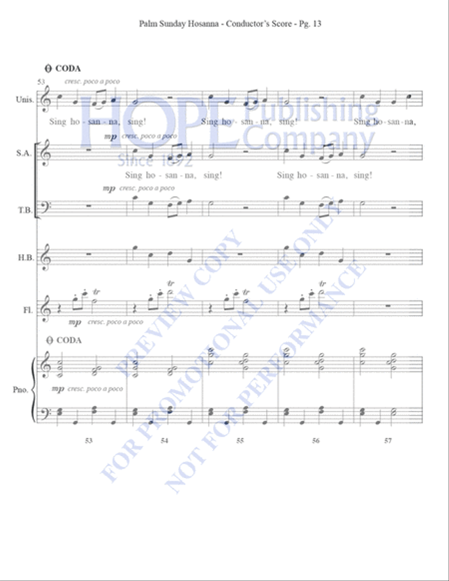Palm Sunday Hosanna Palm Sunday Hosanna Unison Choir scores gallery preview page 15