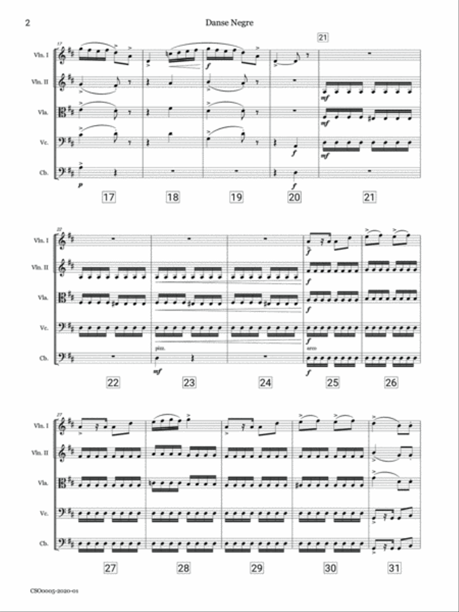 Danse Negre: African Suite, Op.35 String Orchestra scores gallery preview page 5
