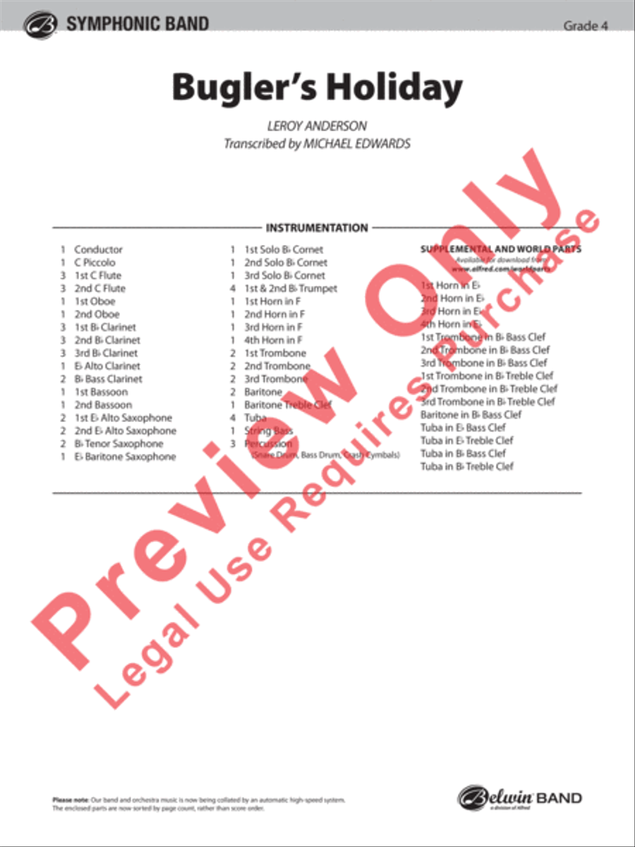 Bugler's Holiday Bugler's Holiday Concert Band scores gallery preview page 2