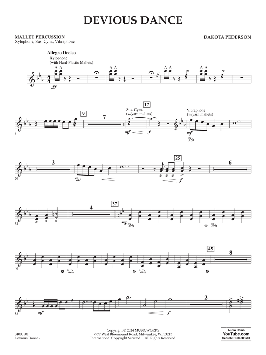 Devious Dance - Mallet Percussion Concert Band scores gallery preview page 1