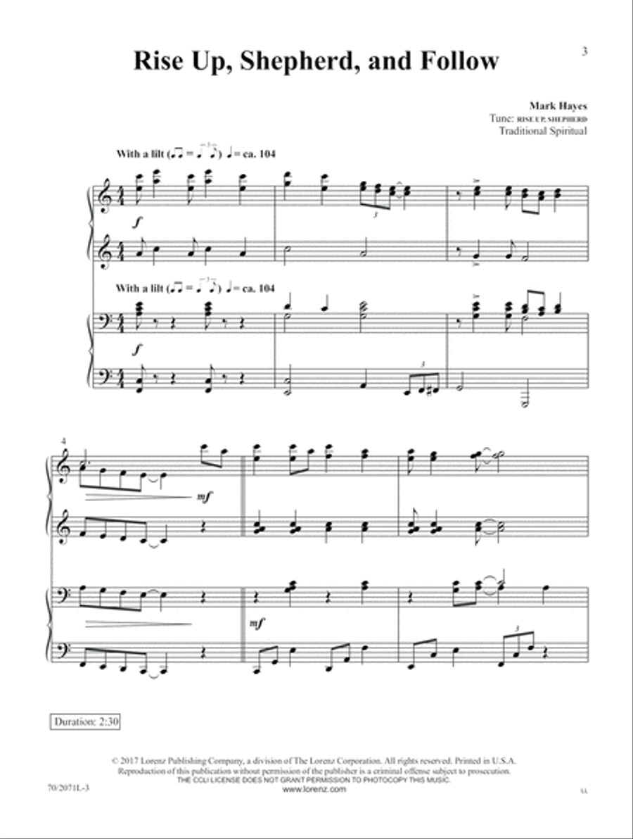 Go, Tell It on the Mountain Piano Duet scores gallery preview page 2