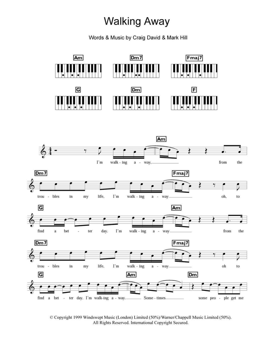 Walking Away Walking Away Piano scores gallery preview page 1