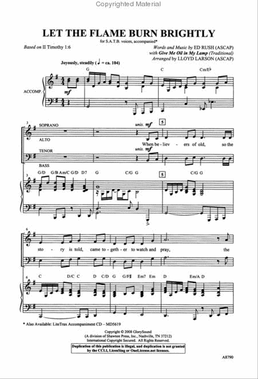 Let the Flame Burn Brightly Choir scores gallery preview page 2
