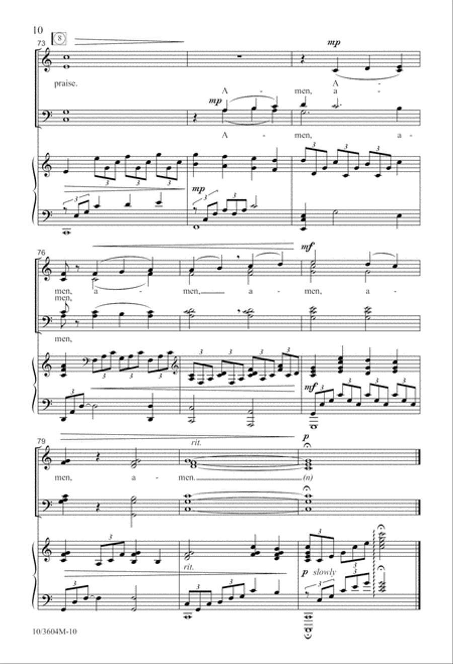 A Prayer of Grateful Praise 4-Part scores gallery preview page 10